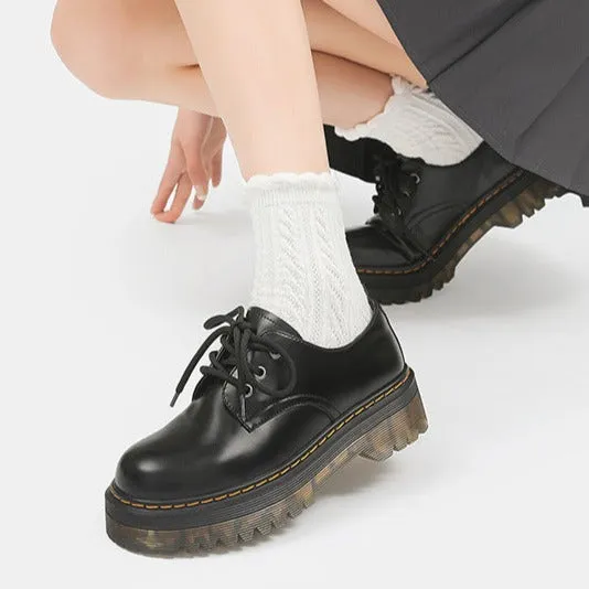 Platform Oxfords lace-up Loafers