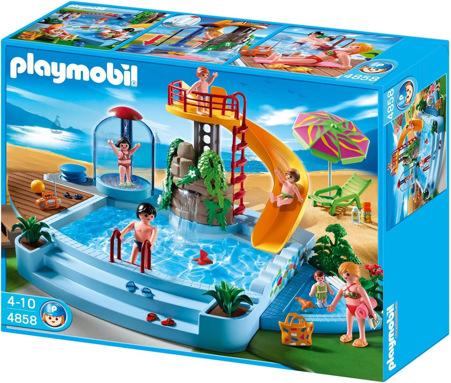 Playmobil - 4858 - Construction Set - Pool with Slide