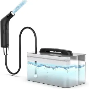 Portable Bidet Travel Bidet Sprayer Electric Bidet Portable Jet Spray for Toilet,Bathroom and Outdoor Hiking，Muslim Shower Spray with 2.3Liters Water Storage (Black 2.3Liters)