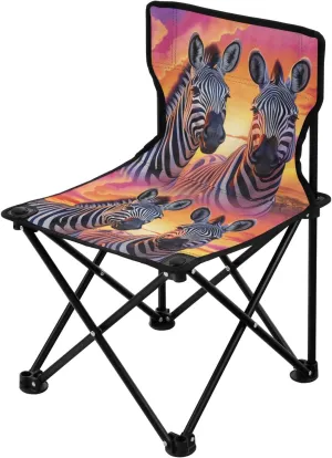 Portable Camping Folding Chairs Foldable Chair Small Zebra Sunset Lightweight Backpacking Outdoor Outside Fishing