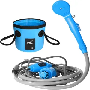 Portable Outdoor Shower System with Bucket for Camping and Hiking
