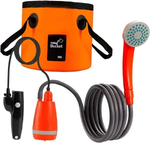 Portable Shower Pump Shower Pump Versatile with Foldable Bucket Camping Shower for Pet Cleaning Hiking Gardening Outdoor