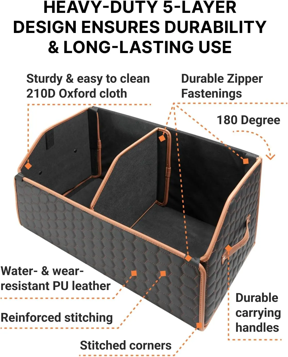 Premium Foldable Trunk Organizer for SUV | Car Trunk Storage Organizer | 21.6 inch (2 Pack)