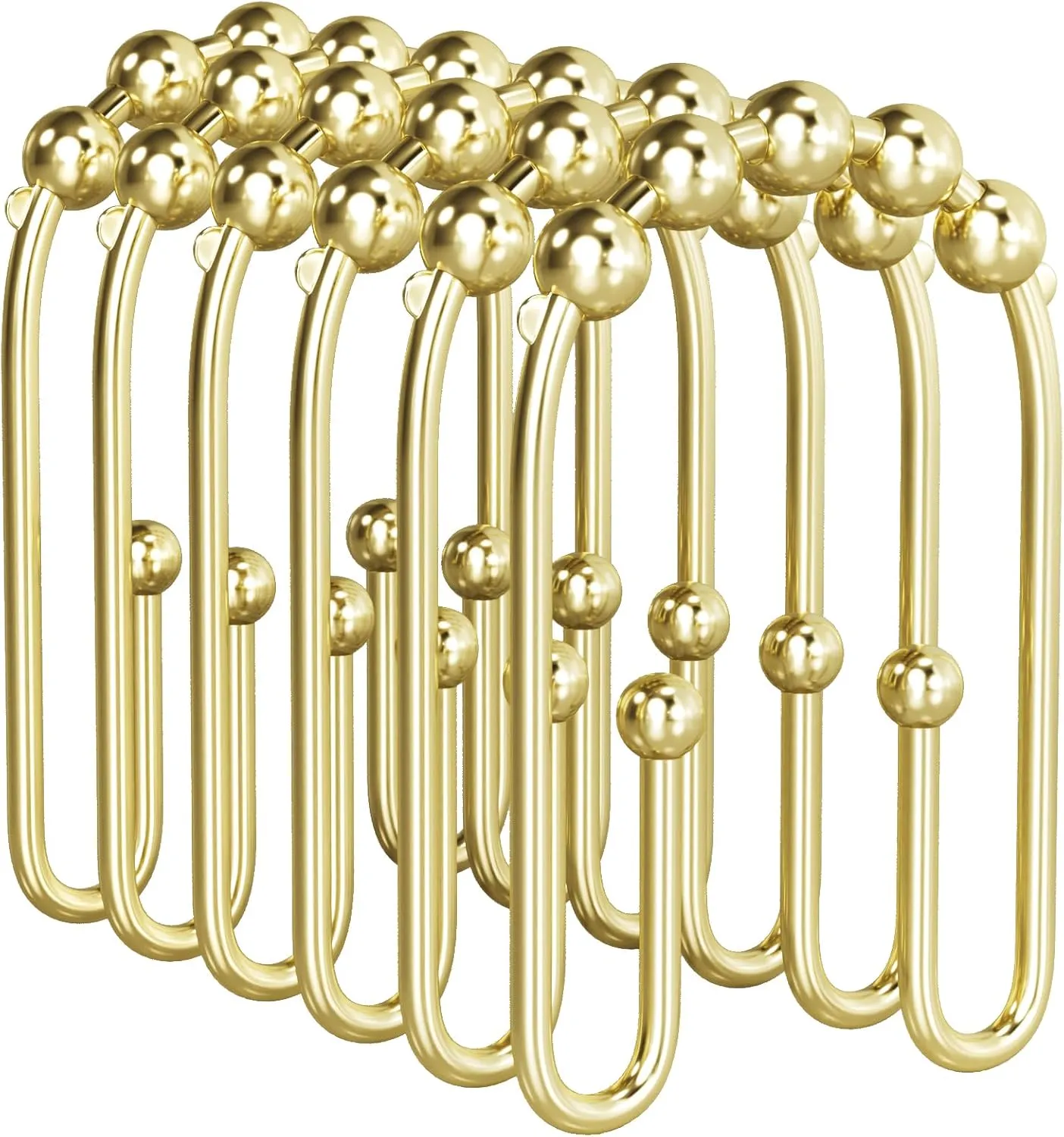 Premium Rust-Proof Gold Shower Hooks Set - 12Pcs