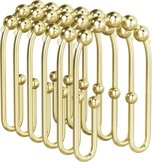 Premium Rust-Proof Gold Shower Hooks Set - 12Pcs
