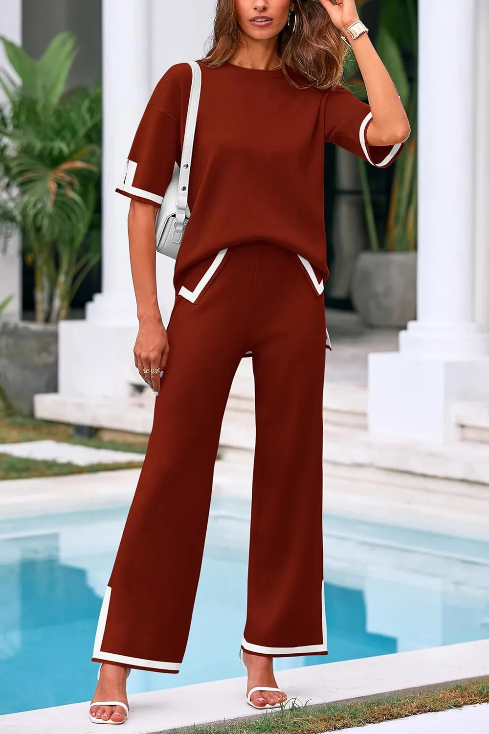 PRETTYGARDEN Two Piece Sets for Women 2025 Summer Spring Casual Sweater Knit Lounge Travel Matching Outfits Clothing