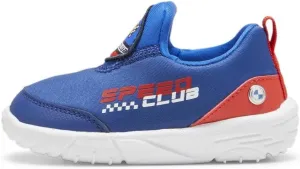 PUMA Unisex-Child Slip on Shoes BMW M Motorsport Bao Kart Sneaker, White Black-Estate Blue, 13.5 US Little Kid