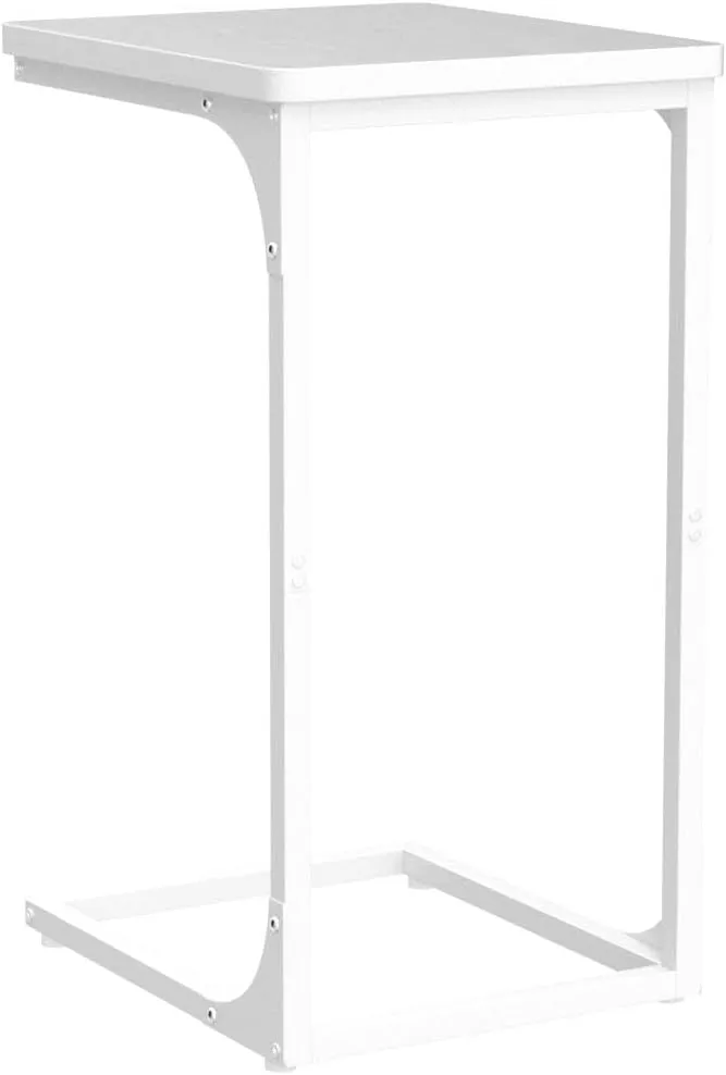 QEEIG C Table Side Table Set of 2 Living Room Sets C Shaped Couch Tray End Tables Modern, White (017-30WW)