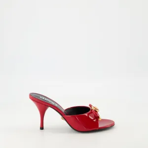 Red Patent Leather Bow Mules