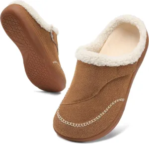 relxfeet Mens Slippers Adjustable Diabetic Shoes Wide Toe Box House Slippers Indoor Outdoor Slip On Warm Clogs for Swollen Feet