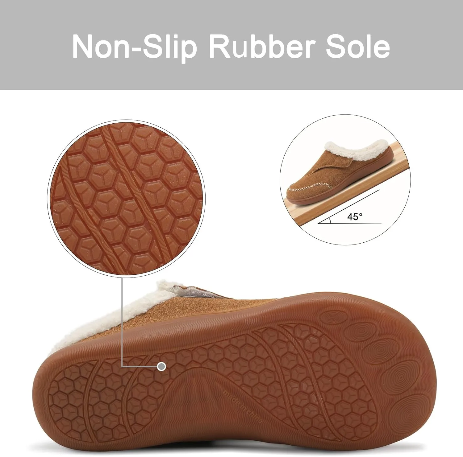 relxfeet Mens Slippers Adjustable Diabetic Shoes Wide Toe Box House Slippers Indoor Outdoor Slip On Warm Clogs for Swollen Feet