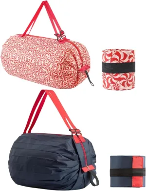 Reusable Shopping Bag Foldable Washable Grocery Storage Tote Bag Oxford Cloth Portable Duffle Zipper Storage Pouch