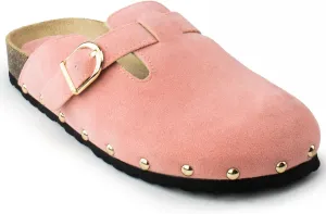 RF ROOM OF FASHION Women's Studded Footbed Cork Clog Antislip Slippers Buckle Mules House Sandals Potato Shoes