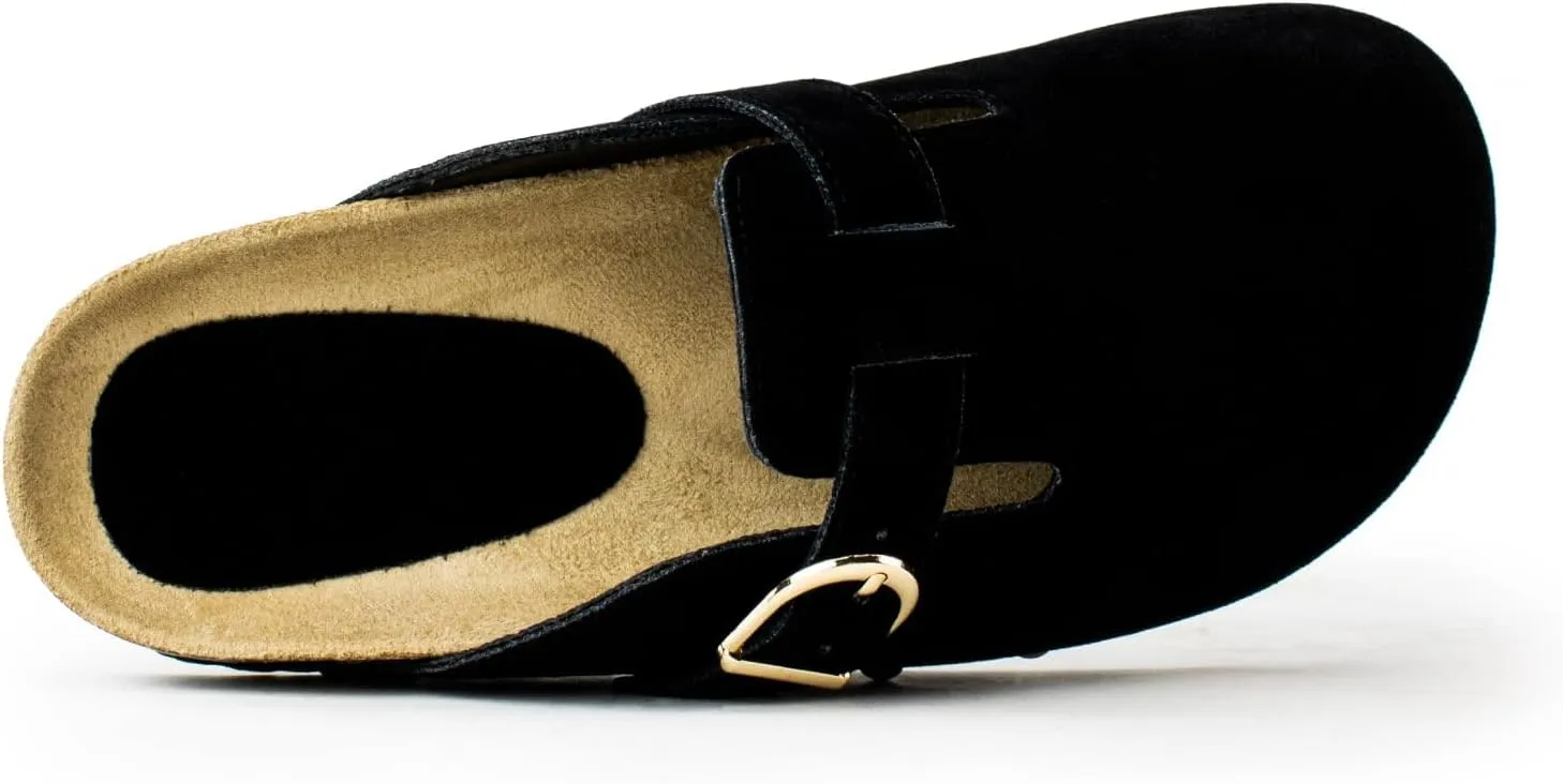 RF ROOM OF FASHION Women's Studded Footbed Cork Clog Antislip Slippers Buckle Mules House Sandals Potato Shoes
