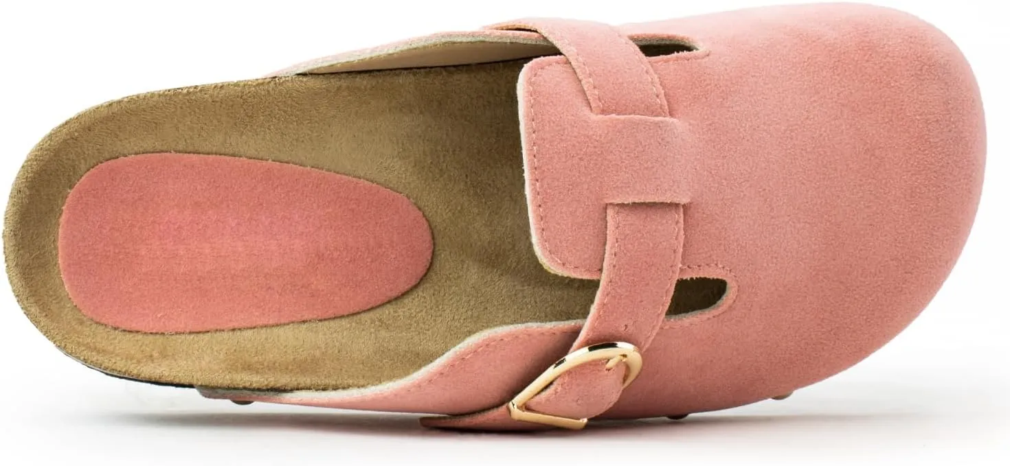 RF ROOM OF FASHION Women's Studded Footbed Cork Clog Antislip Slippers Buckle Mules House Sandals Potato Shoes