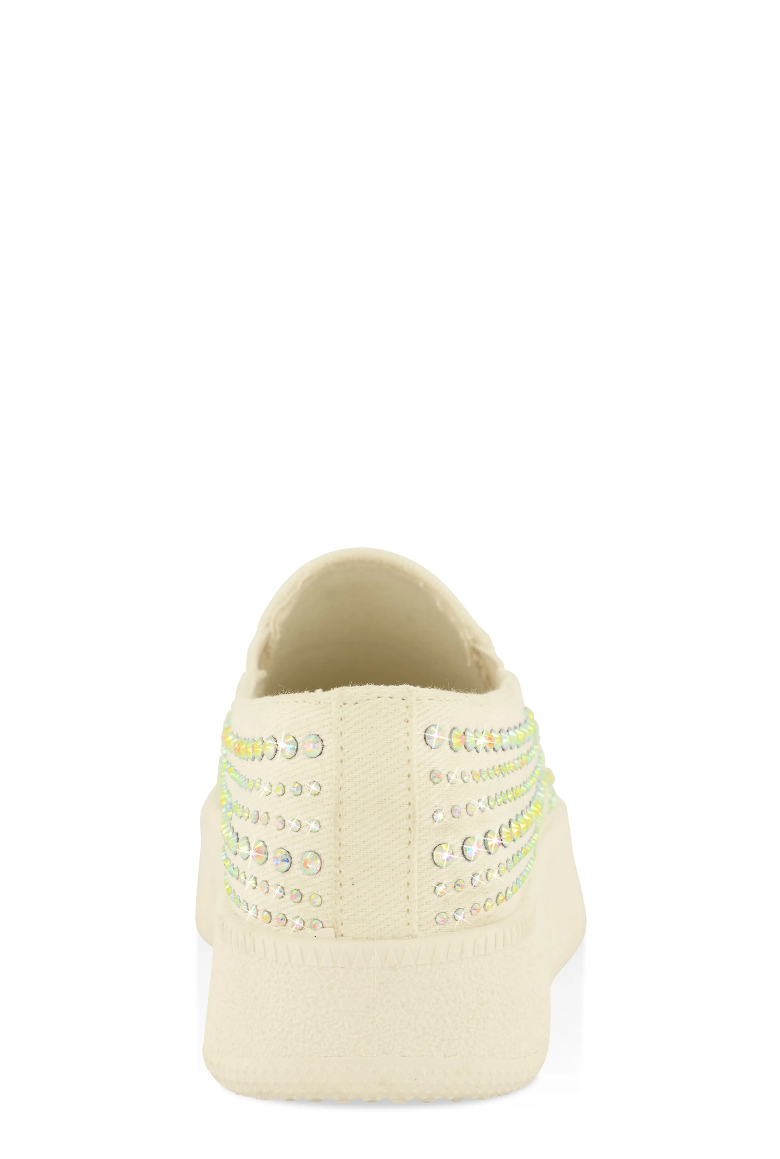 Rhinestone Slip On Platform Sneakers