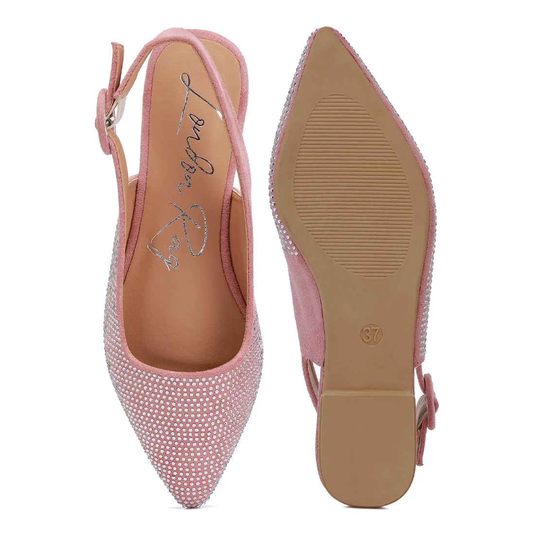 Rhinestones Embellished Slingback Mules