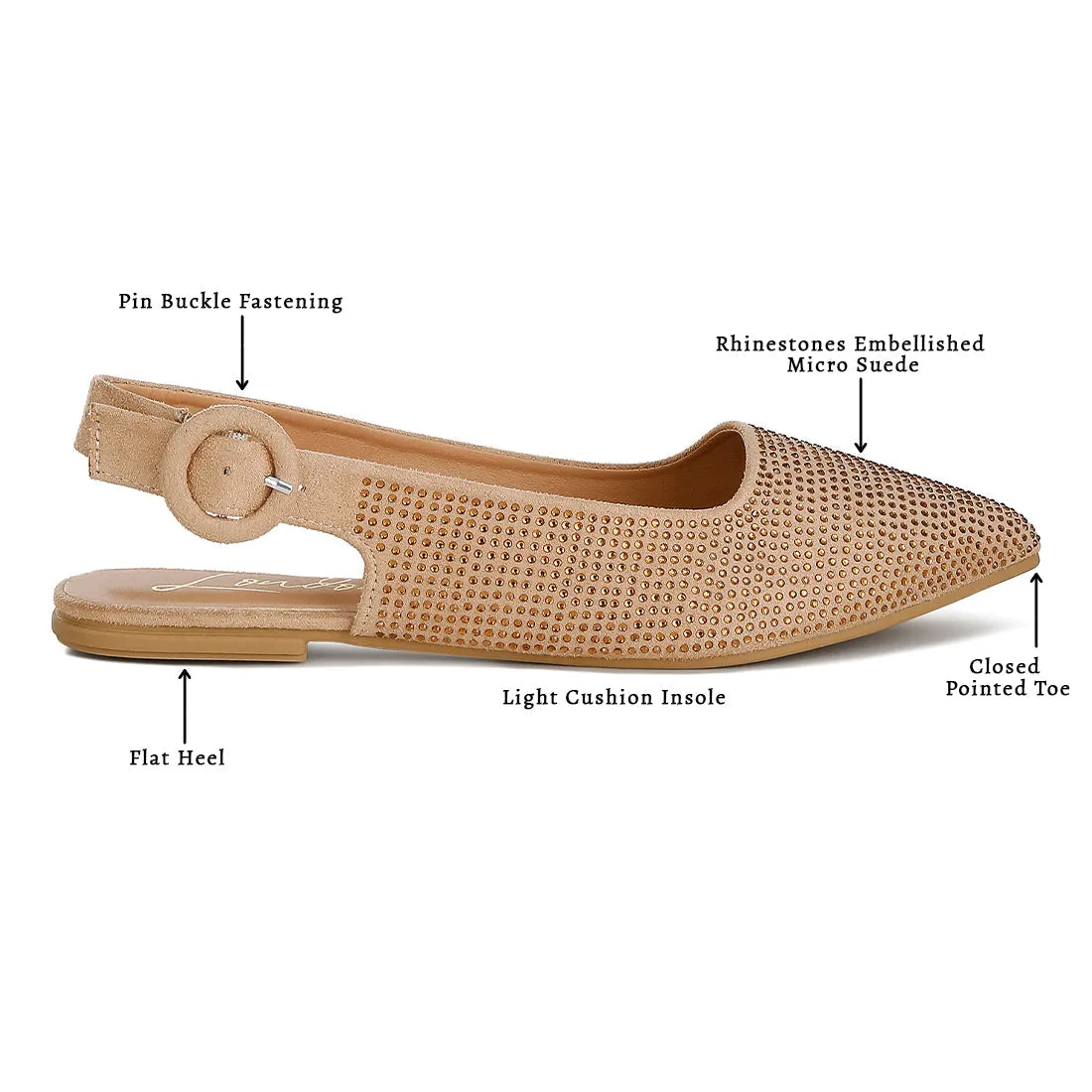 Rhinestones Embellished Slingback Mules