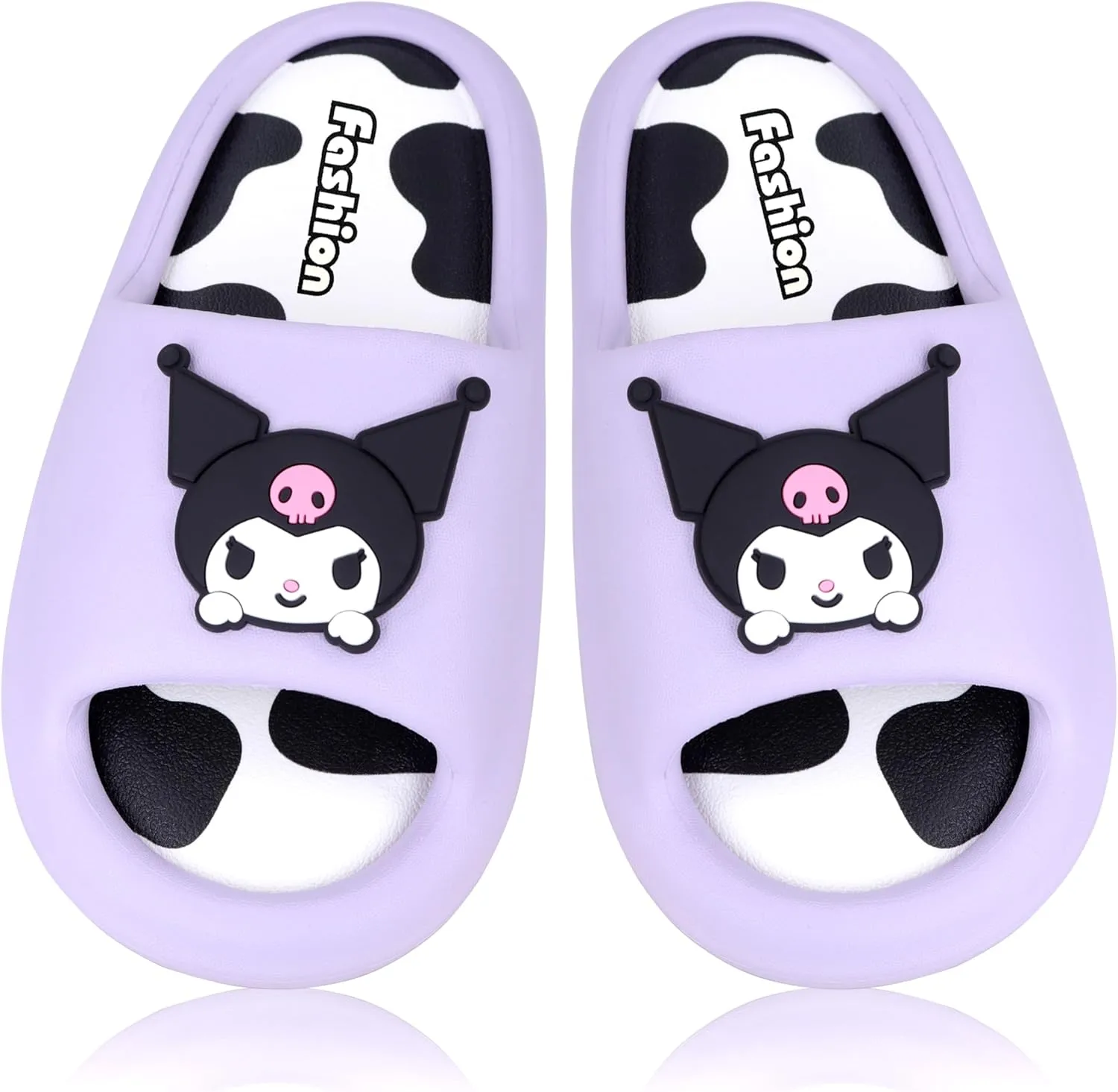 Roffatide Anime Cinnamoroll My Melody Kuromi Slides for Women Non-Slip Bathroom Shower Sandals Cow Print Rubber Slippers House Slides