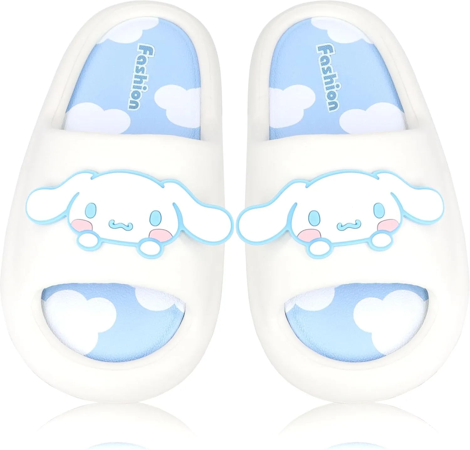 Roffatide Anime Cinnamoroll My Melody Kuromi Slides for Women Non-Slip Bathroom Shower Sandals Cow Print Rubber Slippers House Slides