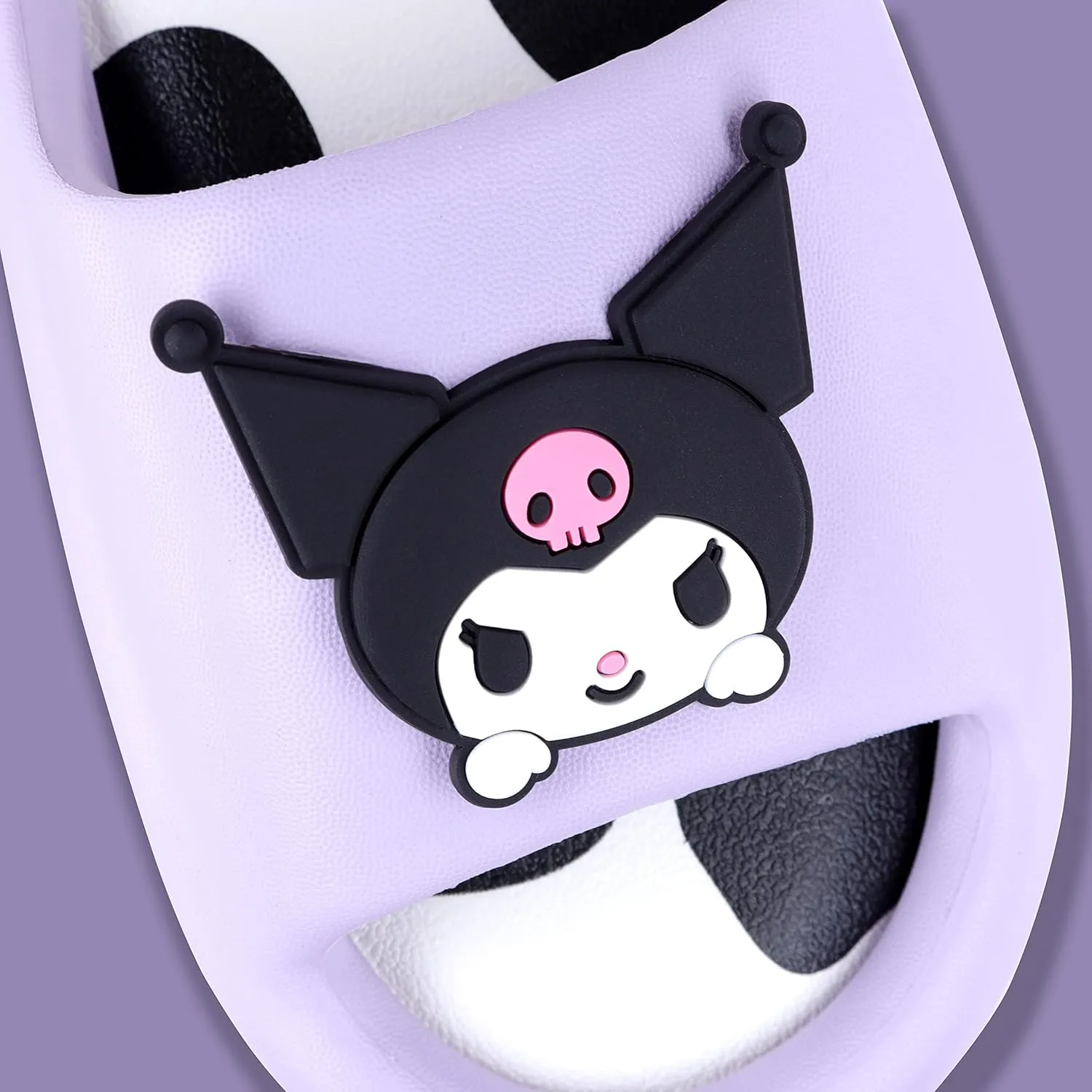 Roffatide Anime Cinnamoroll My Melody Kuromi Slides for Women Non-Slip Bathroom Shower Sandals Cow Print Rubber Slippers House Slides