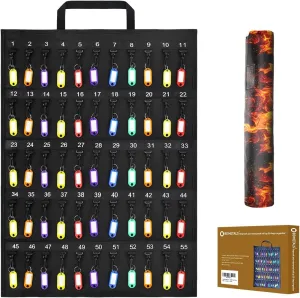 Rollable Portable Fireproof Water Proof Key Case - Compact 55-Key Storage for Hotel, Car Sales & Real Estate