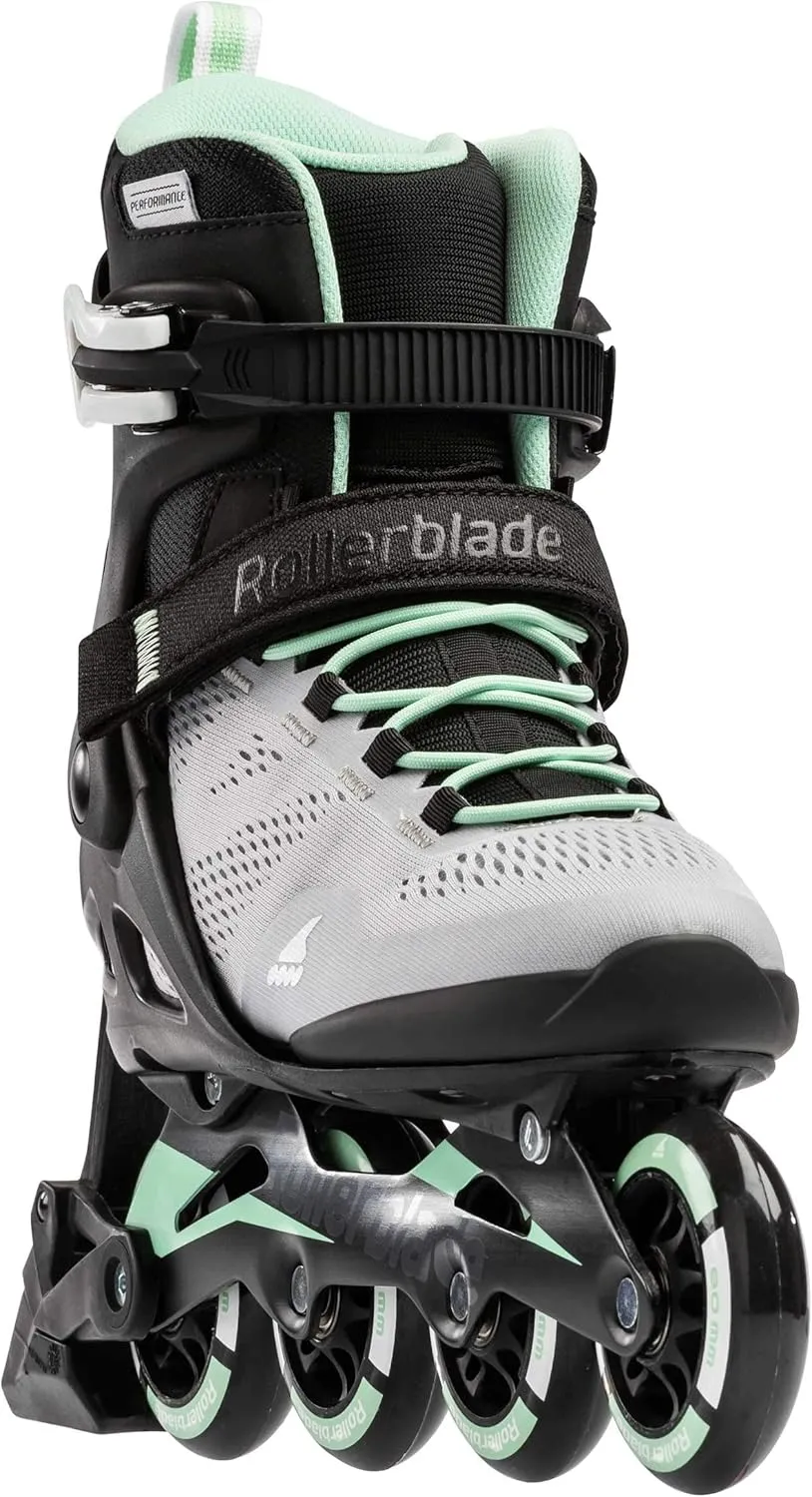 Rollerblade Macroblade 80 ABT Women's Adult Fitness Inline Skate, Glacier Grey/Mint, Performance Inline Skates