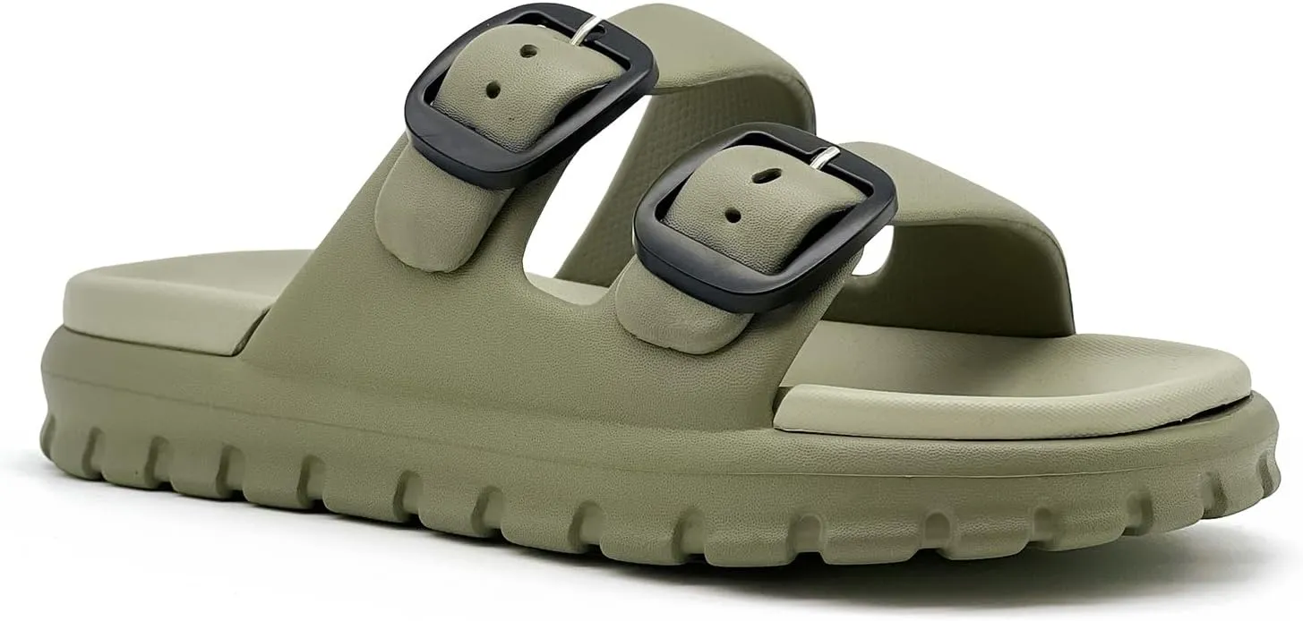 rosyclo Cloud Sandals for Women and Men, Pillow House Slippers Shower Shoes Bathroom Indoor Outdoor Slide Sandals, Buckle Adjustable, Ultimate Comfort, Lightweight, Thick Sole, Non-Slip