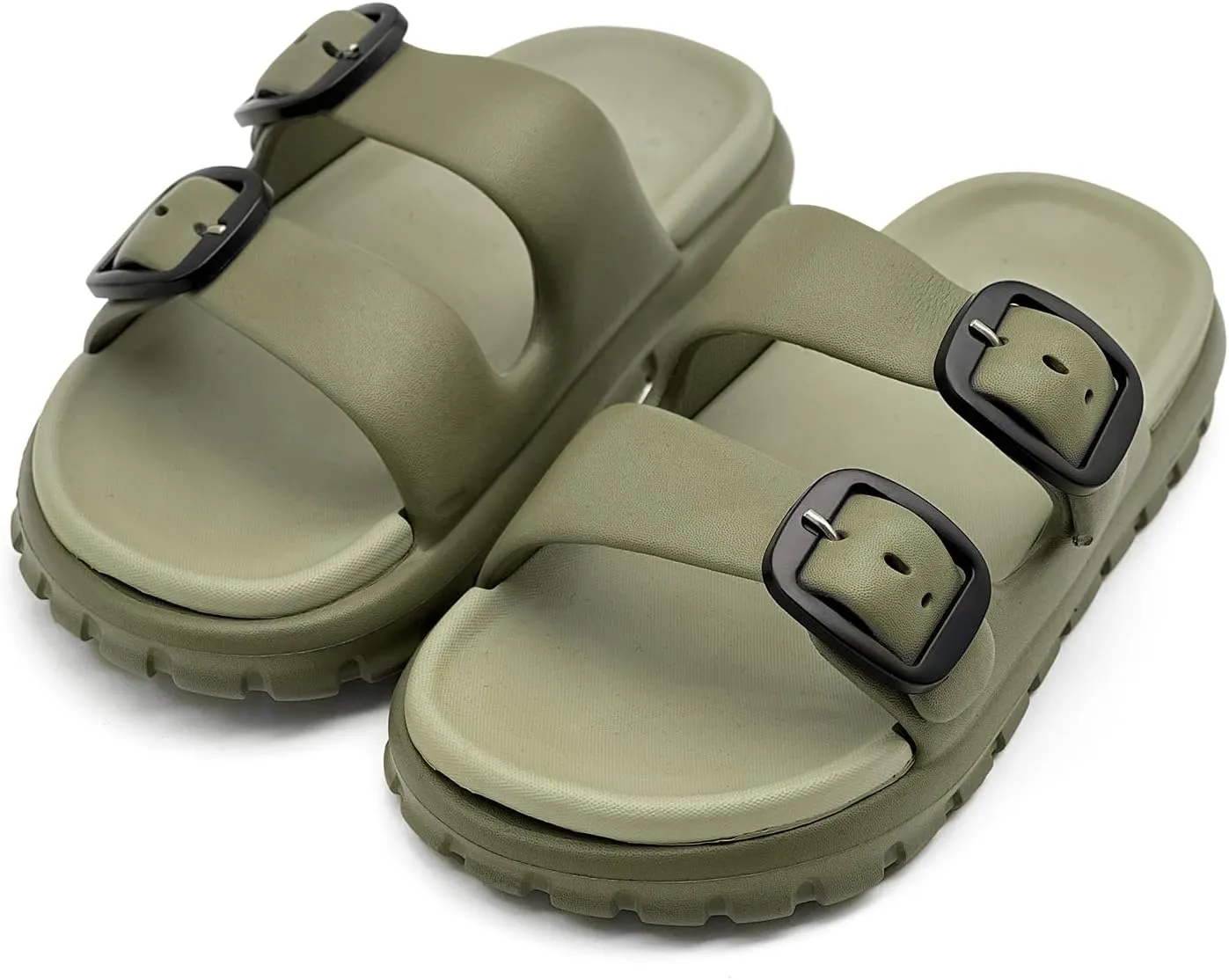 rosyclo Cloud Sandals for Women and Men, Pillow House Slippers Shower Shoes Bathroom Indoor Outdoor Slide Sandals, Buckle Adjustable, Ultimate Comfort, Lightweight, Thick Sole, Non-Slip