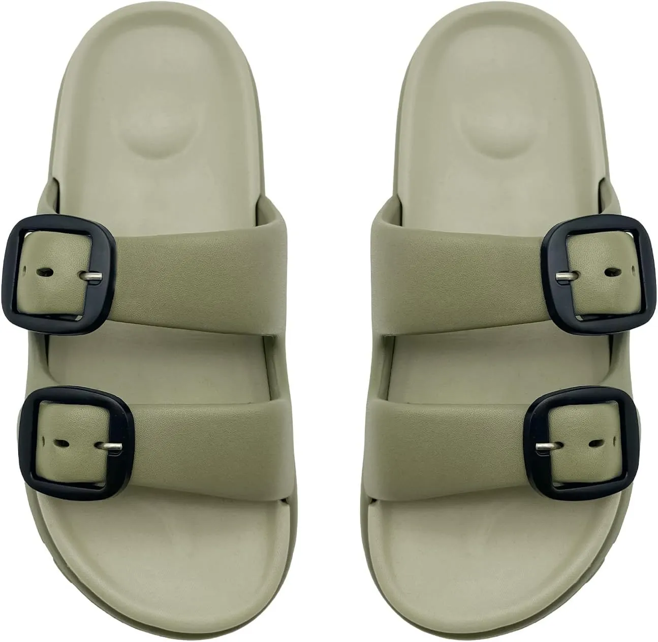 rosyclo Cloud Sandals for Women and Men, Pillow House Slippers Shower Shoes Bathroom Indoor Outdoor Slide Sandals, Buckle Adjustable, Ultimate Comfort, Lightweight, Thick Sole, Non-Slip