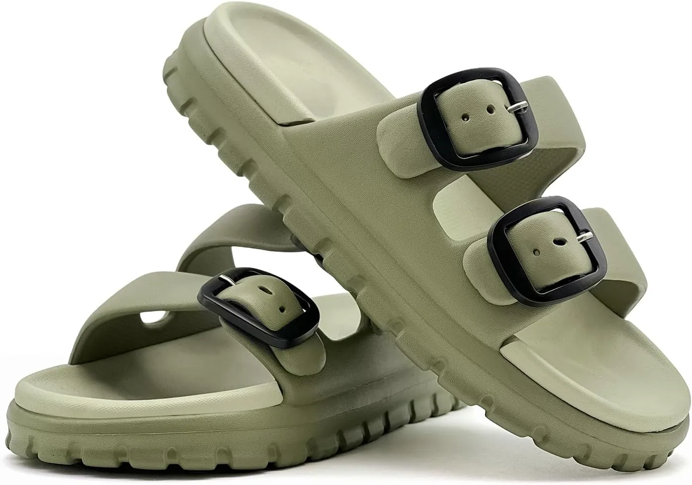 rosyclo Cloud Sandals for Women and Men, Pillow House Slippers Shower Shoes Bathroom Indoor Outdoor Slide Sandals, Buckle Adjustable, Ultimate Comfort, Lightweight, Thick Sole, Non-Slip