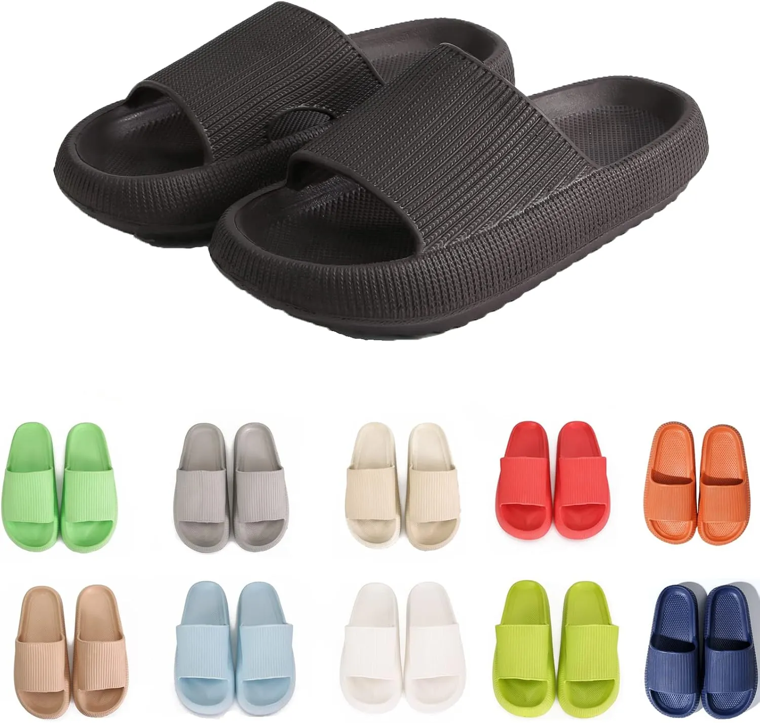 rosyclo Cloud Slippers for Women and Men Massage Thick Sole Non-Slip Shower Slippers Bathroom Super Soft Comfy House Cloud Slide Slippers for Indoor and Outdoor