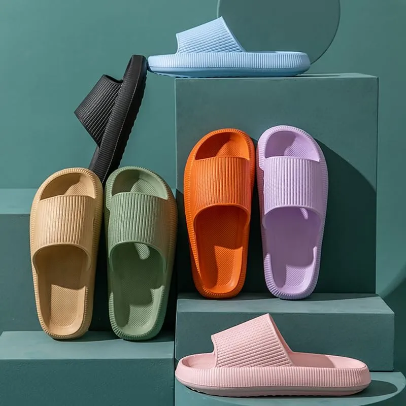 rosyclo Cloud Slippers for Women and Men Massage Thick Sole Non-Slip Shower Slippers Bathroom Super Soft Comfy House Cloud Slide Slippers for Indoor and Outdoor
