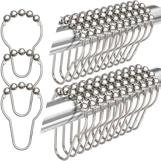 Rust-Proof Silver Shower Hooks x24 - Metazonix