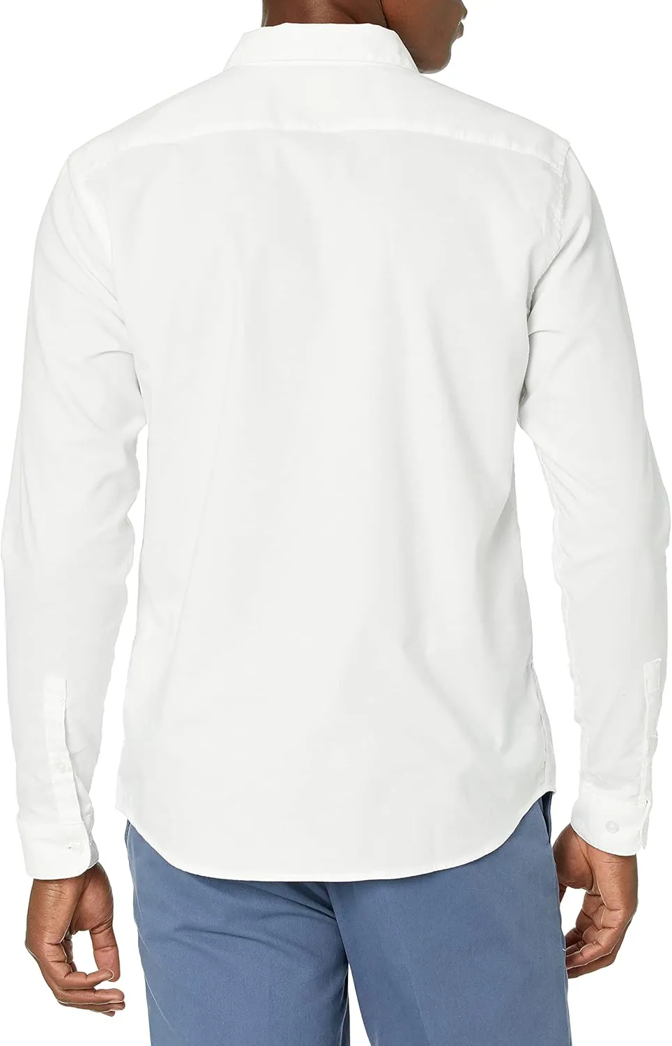 RVCA Men's Slim Fit Long Sleeve Oxford Stretch Woven Button Up Shirt