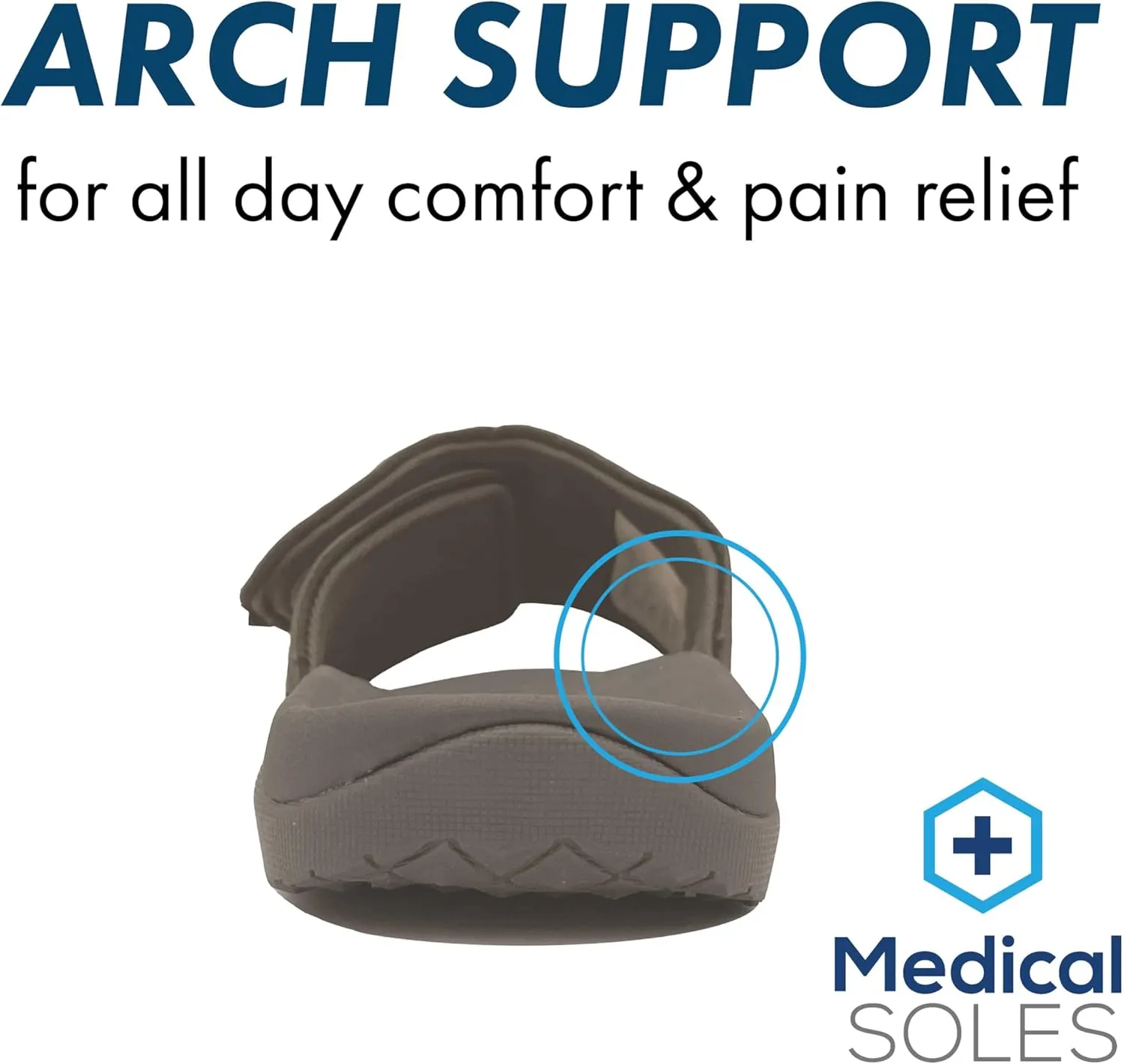 RX Unisex Slide & Flip-Flop Sandals -Orthotic Recovery Sandal with Comfortable Arch Support and Adjustable Strap for Foot and Leg Pain Relief, for Men and Women