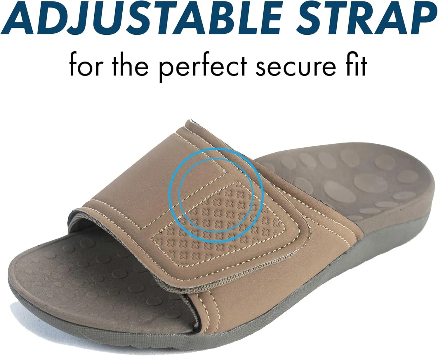 RX Unisex Slide & Flip-Flop Sandals -Orthotic Recovery Sandal with Comfortable Arch Support and Adjustable Strap for Foot and Leg Pain Relief, for Men and Women