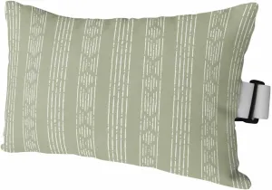 Sage Green Boho Outdoor Waterproof Throw Pillow Cover 11x16 with Insert and Adjustable Elastic Stripe Set of 1, Neutral Farmhouse Geometric Striped Patio Tent Garden Balcony Sofa Pillow Case Protector