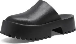SANIOOOI Women's Platform Mules Colgs,Slip on Wedge Thick Sole Colg Slippers Cute Fashion Vacation Heeled Flatform Sandals Water Beach Comfort Soft Shoe