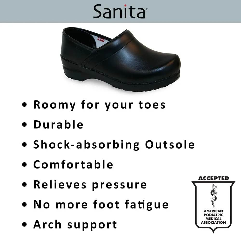 Sanita Estelle Patent Leather Clogs for Women - Arch Support, Open-Back, Adjustable, APMA-Approved Slip-On Mules