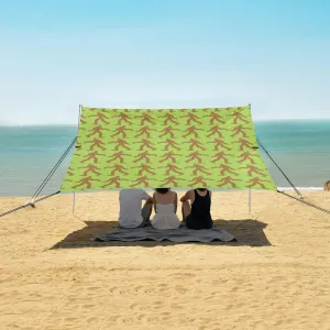 Sasquatch Pattern Seamless Beach Canopy Tent Anti-UV & Wind Resistant, Camping Sun Shelter Easy Setup Portable,Outdoor Shade Tents with Sandbags,Sand Shovels,Ground Pegs & Stability Poles