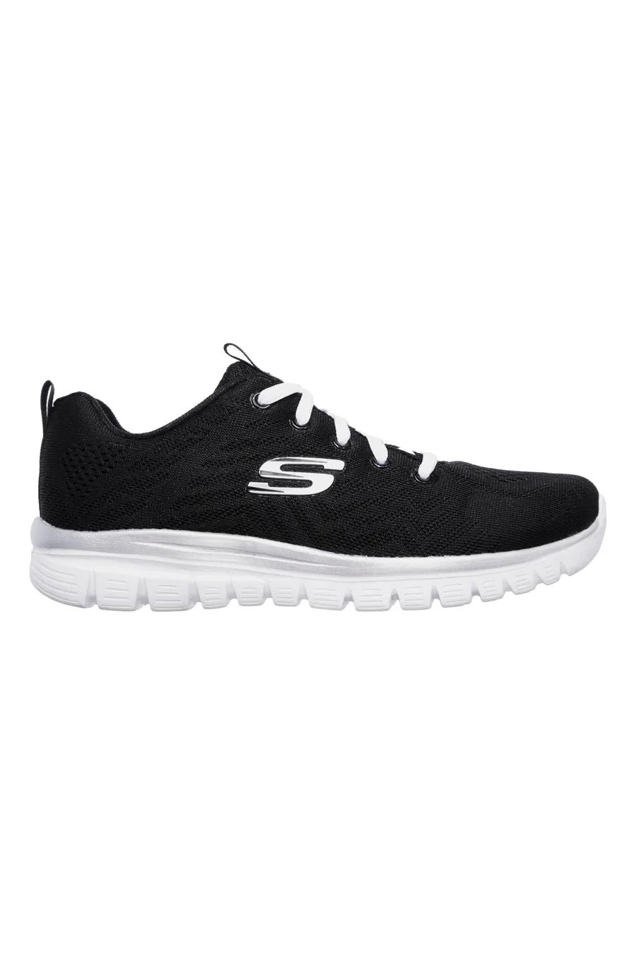 Scarpe da Allenamento Nere e Bianche con Tomaia in Skech Knit Mesh SKECHERS Graceful - Get Connected