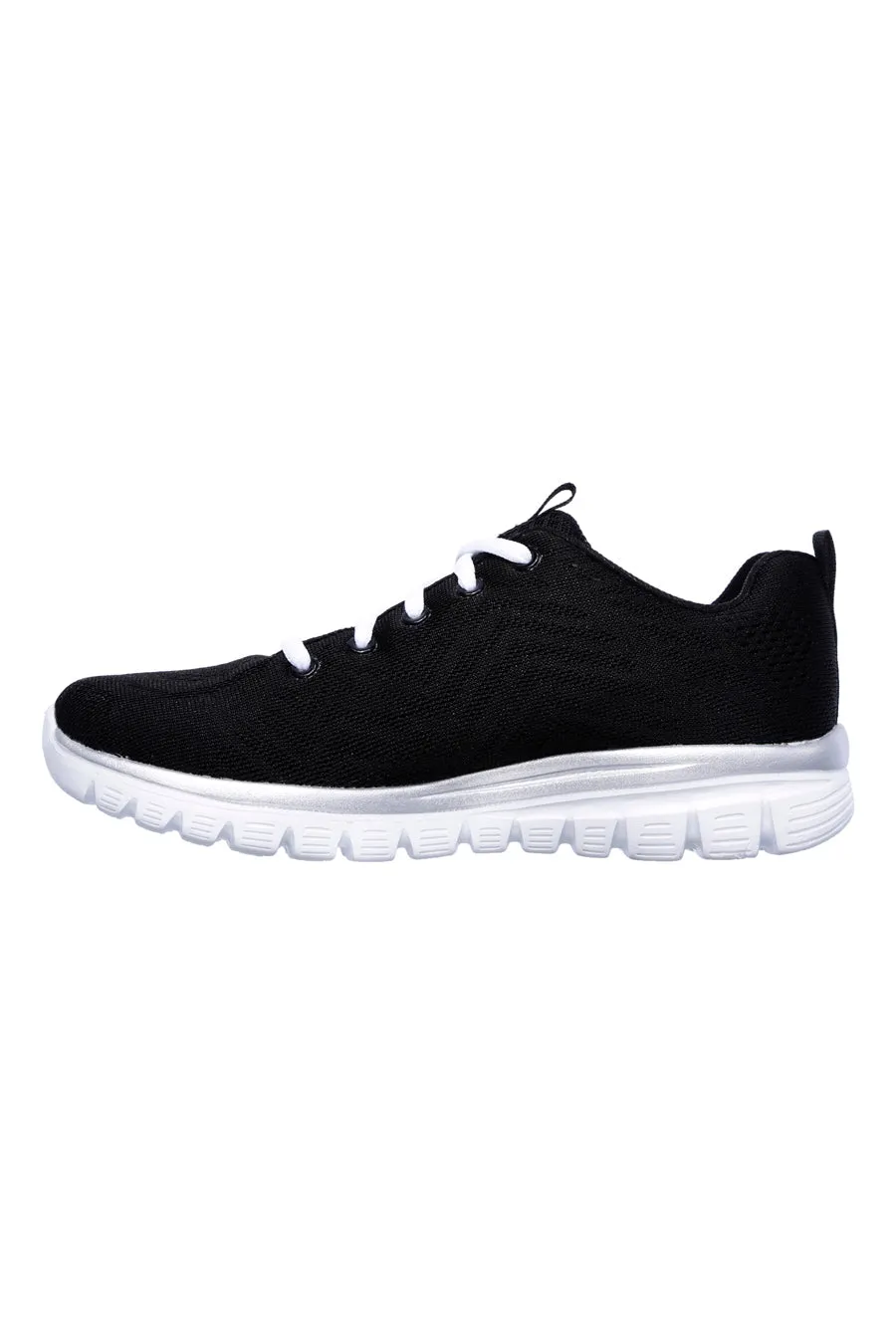 Scarpe da Allenamento Nere e Bianche con Tomaia in Skech Knit Mesh SKECHERS Graceful - Get Connected