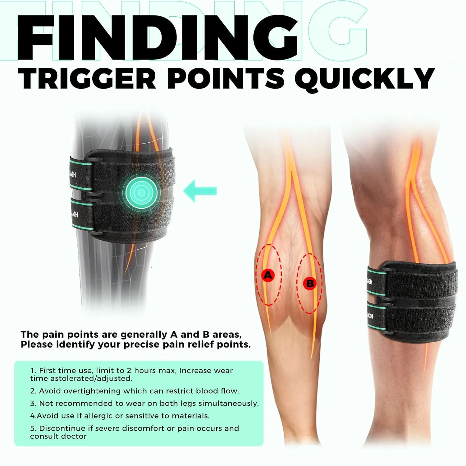 Sciatica Pain Relief Devices, Sciatic Ease Nerve Knee Brace with Pressure Pads Targeted Compression for Sciatic Pain, Lower Back, Hip, Calf Brace for Sciatica Nerve