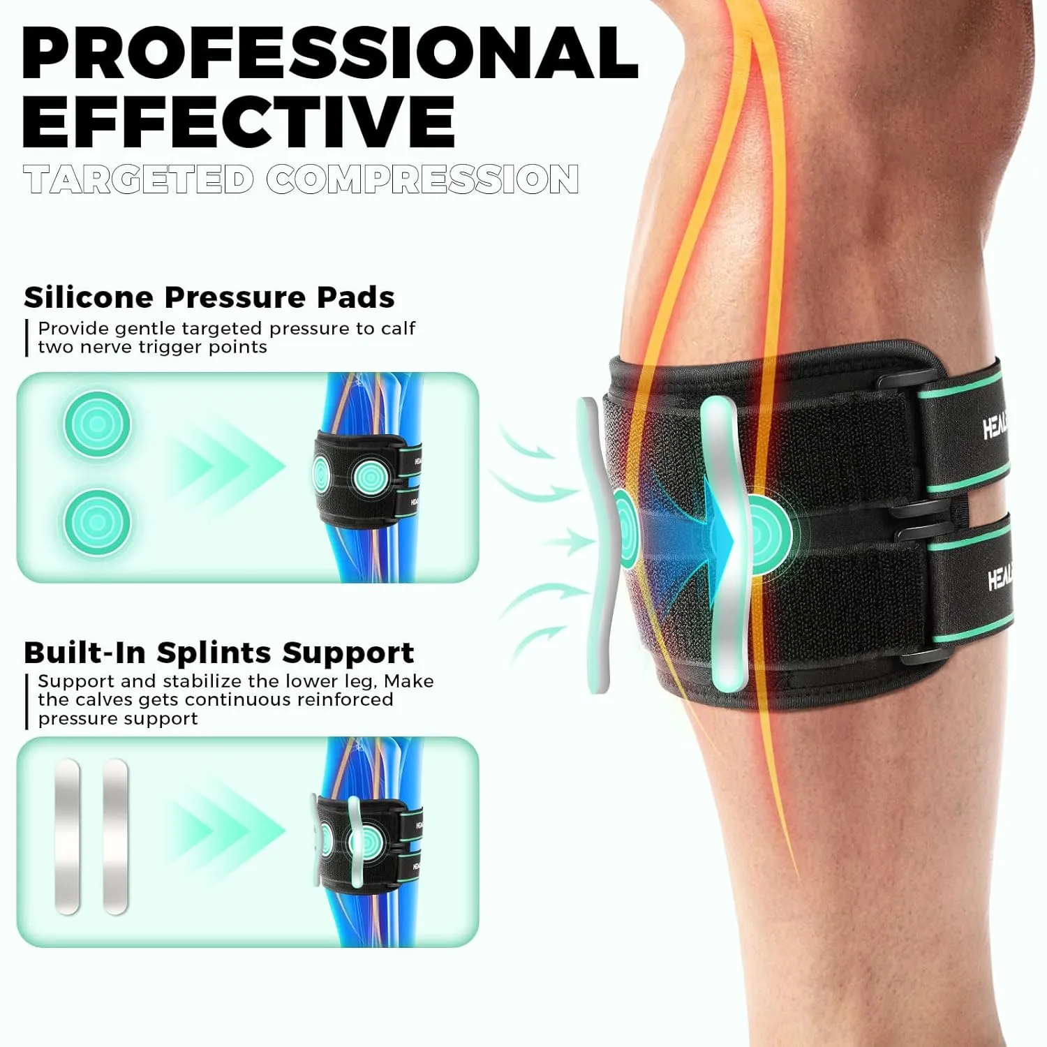Sciatica Pain Relief Devices, Sciatic Ease Nerve Knee Brace with Pressure Pads Targeted Compression for Sciatic Pain, Lower Back, Hip, Calf Brace for Sciatica Nerve