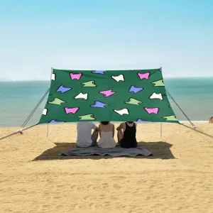 Seamless Teeth Pattern Beach Camping Tent Sun Shelter for Whole Family, Beach Shade Canopy with UPF50  UV Protection,Easy Set Up and Carry,Outdoor Shade for Trips, Fishing, Backyard Fun Picnics