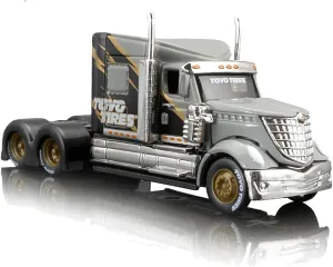 Semi Truck Toy, 1/64 Scale Alloy Metal Diecast Heavy Semi Truck Trailer Head Toy Model, International Lonestar Diecast Tow Traktor Toy Gift for Boy Adult Model Car Collector -Grey