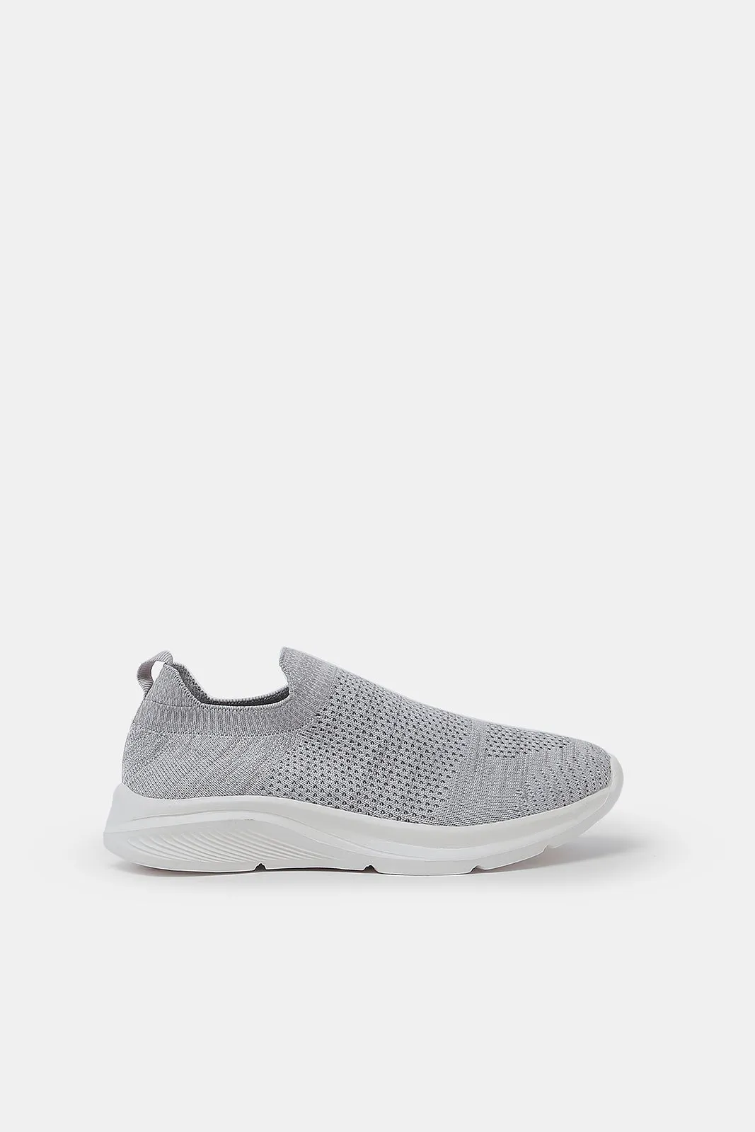 Senior Boys Grey Knitted Slip On