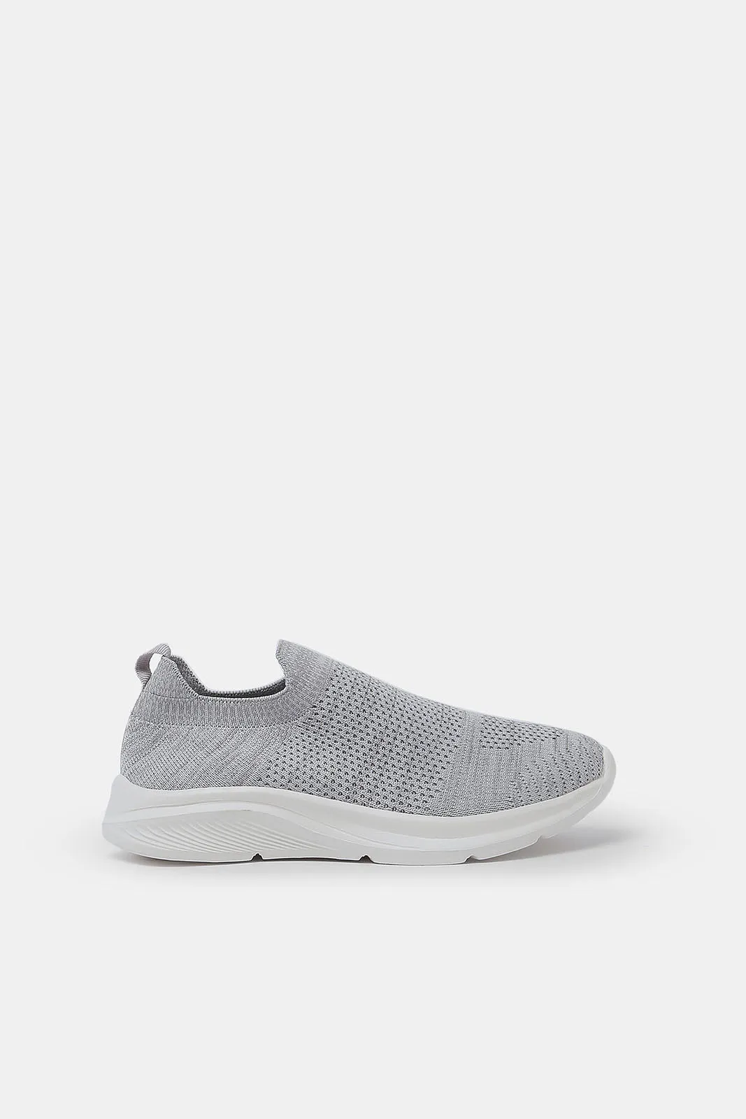 Senior Boys Grey Knitted Slip On
