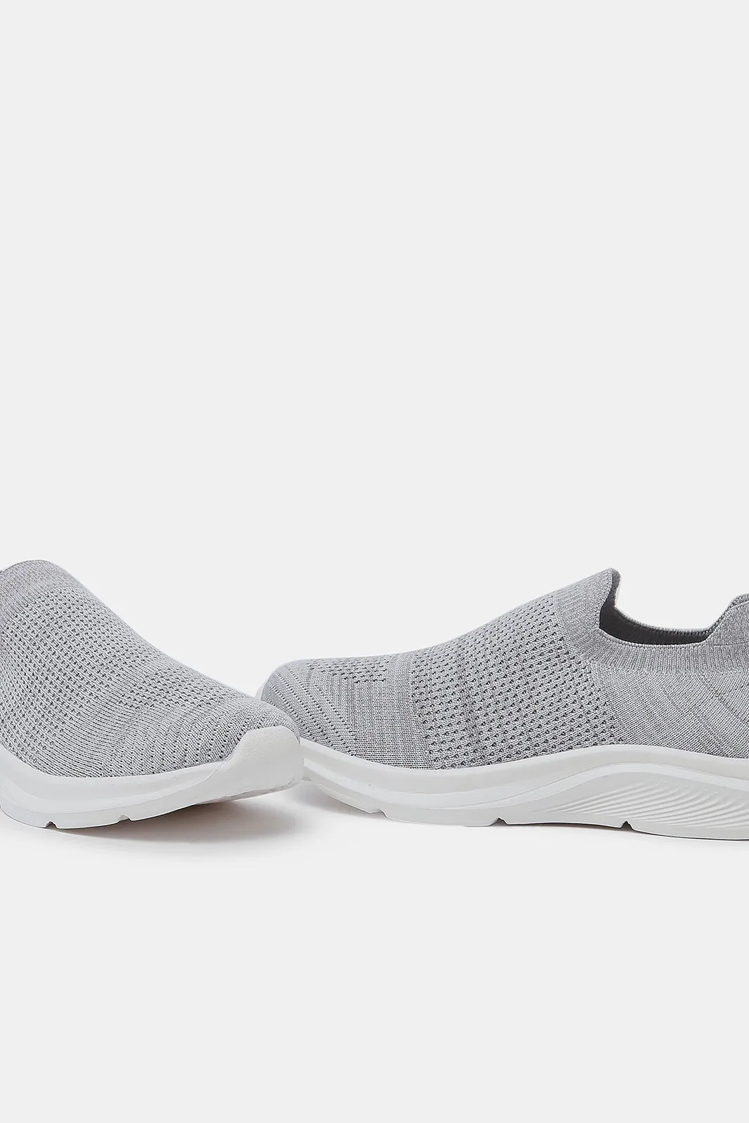 Senior Boys Grey Knitted Slip On